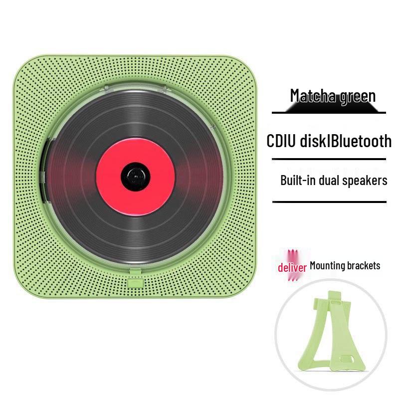 Portable Wall-Mounted Bluetooth CD Player with Dual Speakers for Students