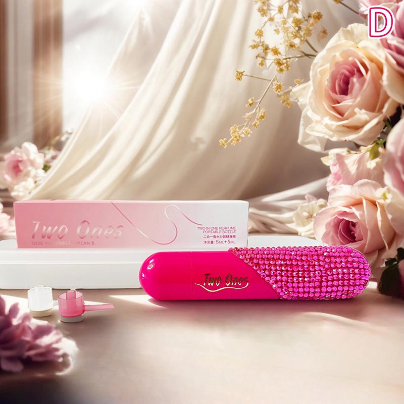 

Portable 2In1 Travel Perfume Bottle 5Ml+5Ml Heart Shaped Refillable Atomizer Double Head Abs Mini Fragrances Dispenser