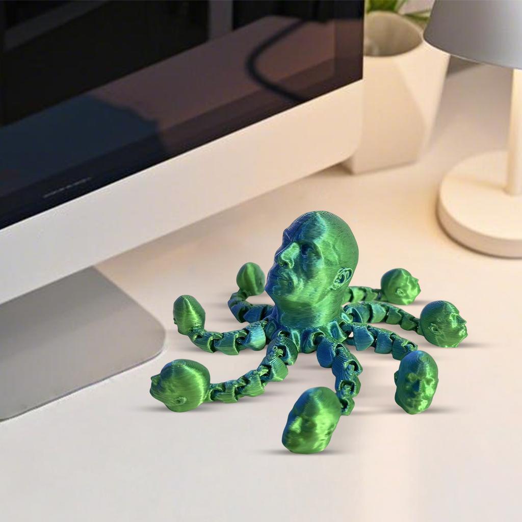 3D Printed Funny Toy: Articulated, Bald Novelty Desktop Ornament