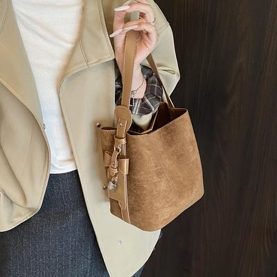 Retro Ladies' Handbag, Small Handbag, Bucket Bag, Simple Single-shoulder Crossbody Bag