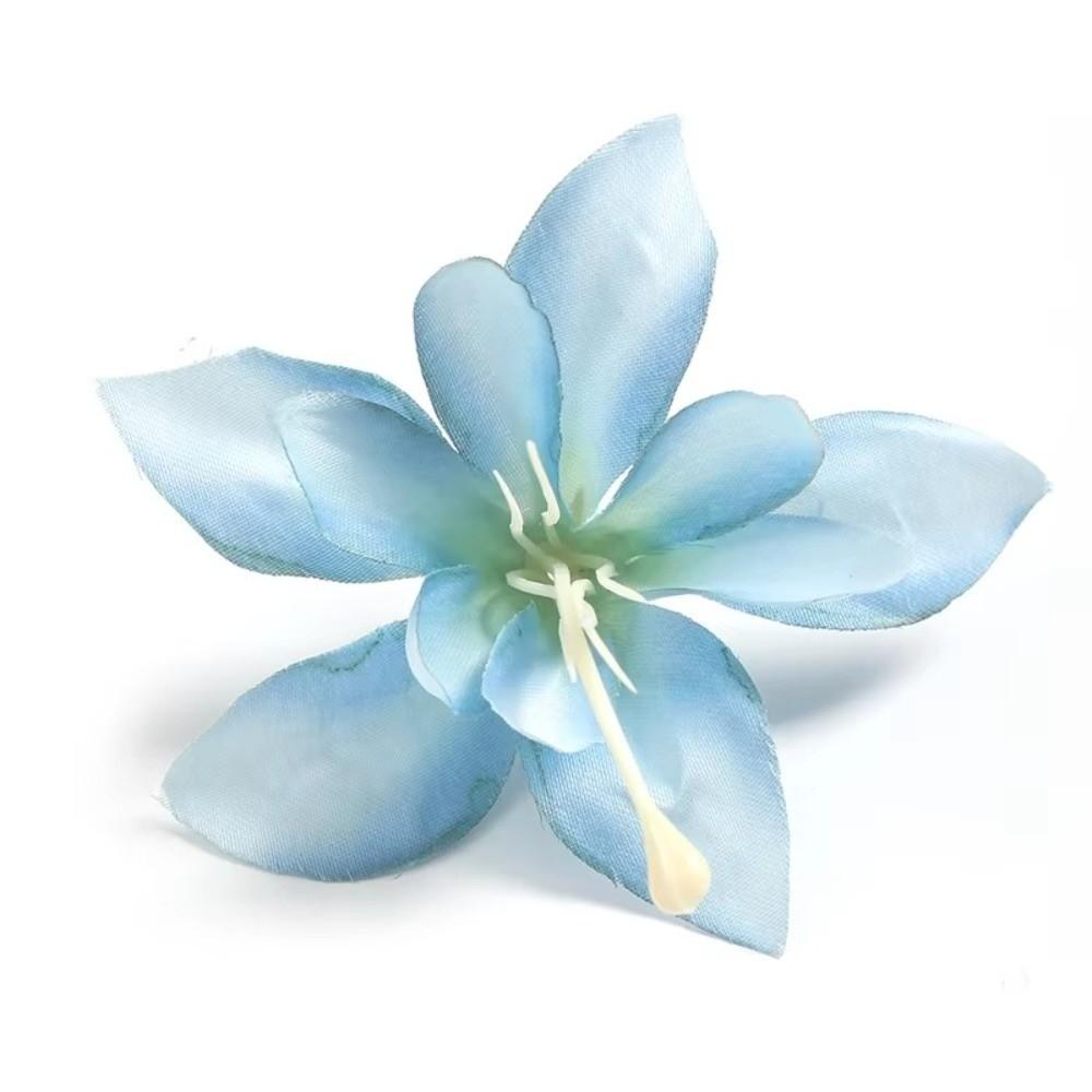 

10Pcs Silk Artificial Lily Flower DIY Bouquet Materials Fake Flowers Handmade Silk Artificial Flowers Head светло-синий