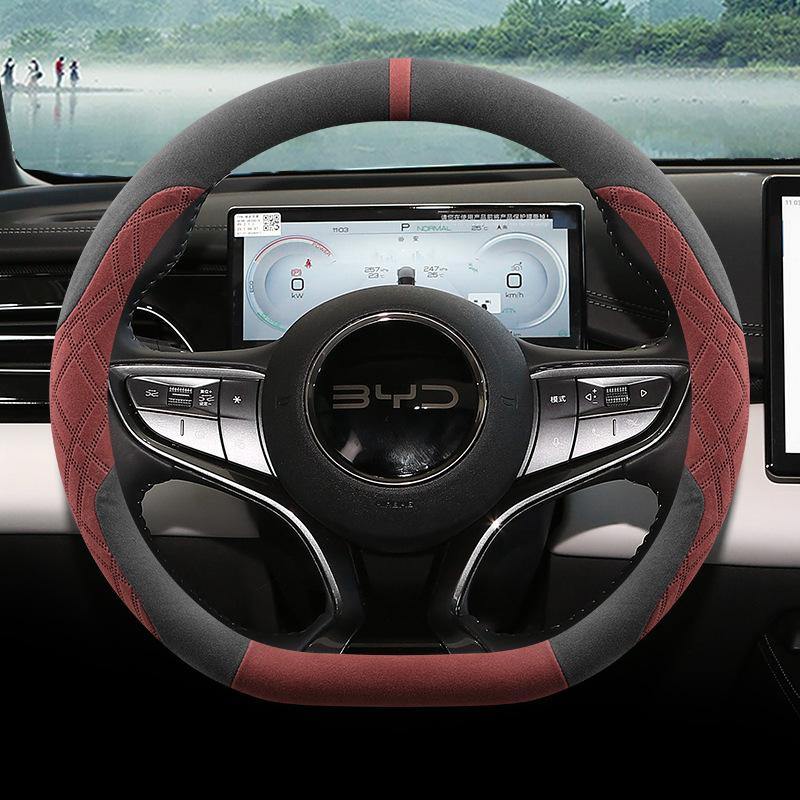 Breathable Car Steering Wheel Cover For BYD Seagull Dolphin Yuan PLUS Qin PLUS DM-i Qin L Song Pro DM-i Song PLUS Seal 07 Han EV