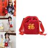 Adorable Red Year Of The Rabbit Shoulder Bag With Embroidered Lucky Character For Kids
