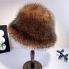 Women's Faux Fur Fisherman Hat with Ear Protection, Warm and Windproof for Autumn and Winter