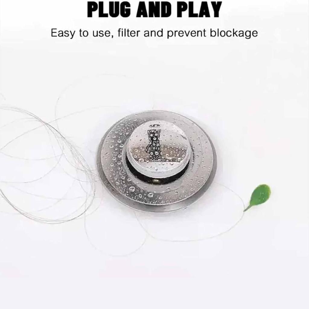 Oxinome Popup Drain for Bathroom Sink,Kouglh Drains Plug Filter,Timnamy Universal Stainless Steel Strainer for Bathroom Sink Kitchen Shower (2pcs)