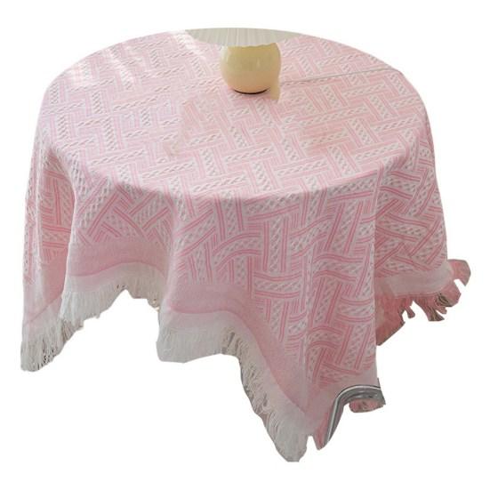Tablecloth Tassel Design Heat Resistant Breathable Washable Non Pilling Non-slip Table Cover for Dining Room