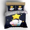 Elephant Starry Night Nursery Decor Soft Comfortable Duvet Cover Bedding Set Included 1*Duvet Cover & 2*Pillowcases, Gift