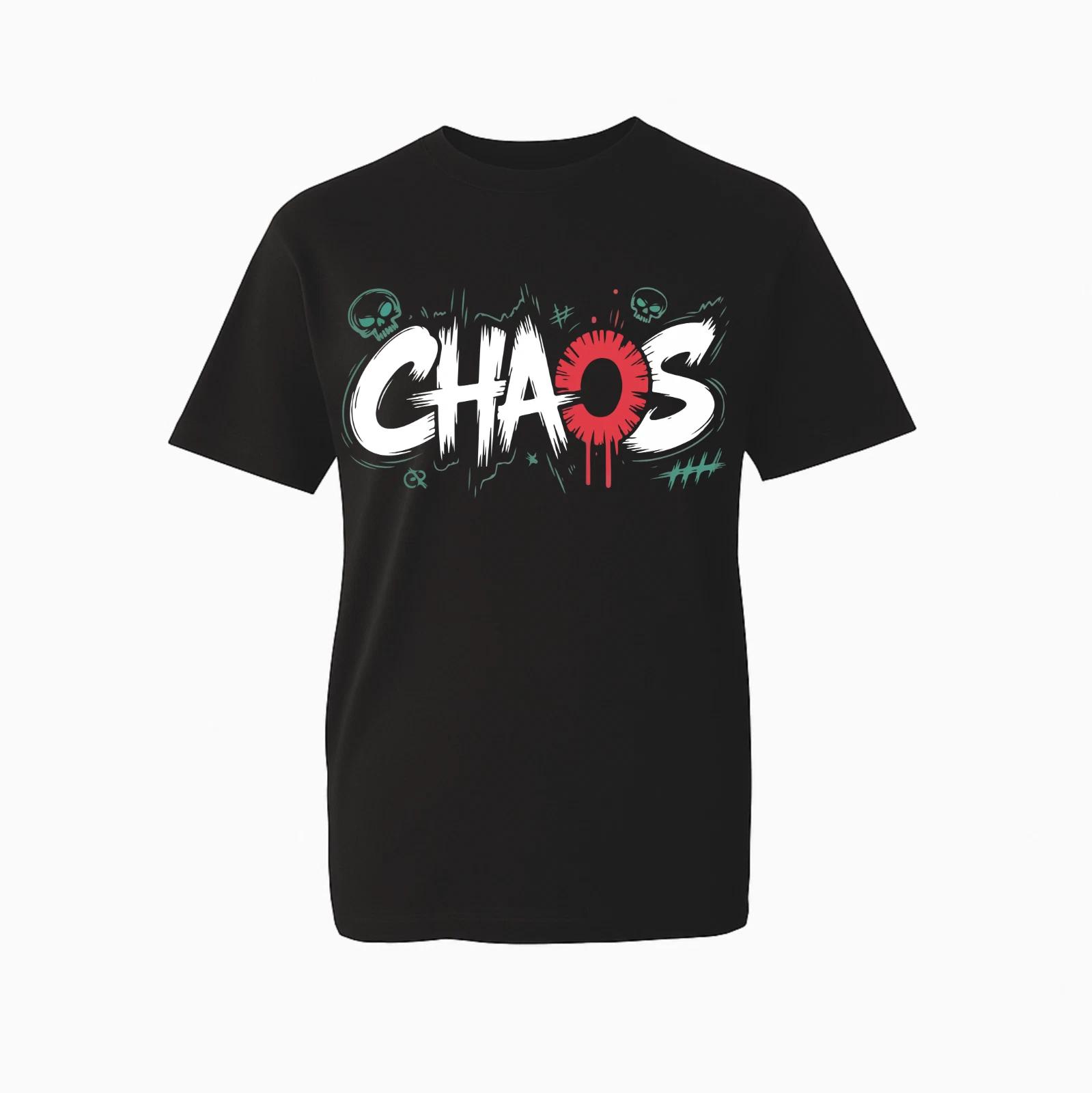 Chaos Urban Graphic T-shirt Goth Skull Red Eye Design Unisex 100% Cotton T-Top L