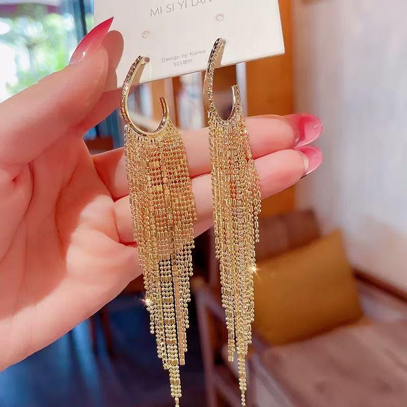 S925 Silver Tassel Earrings - 2025 Light Luxury, High-End Design for Women