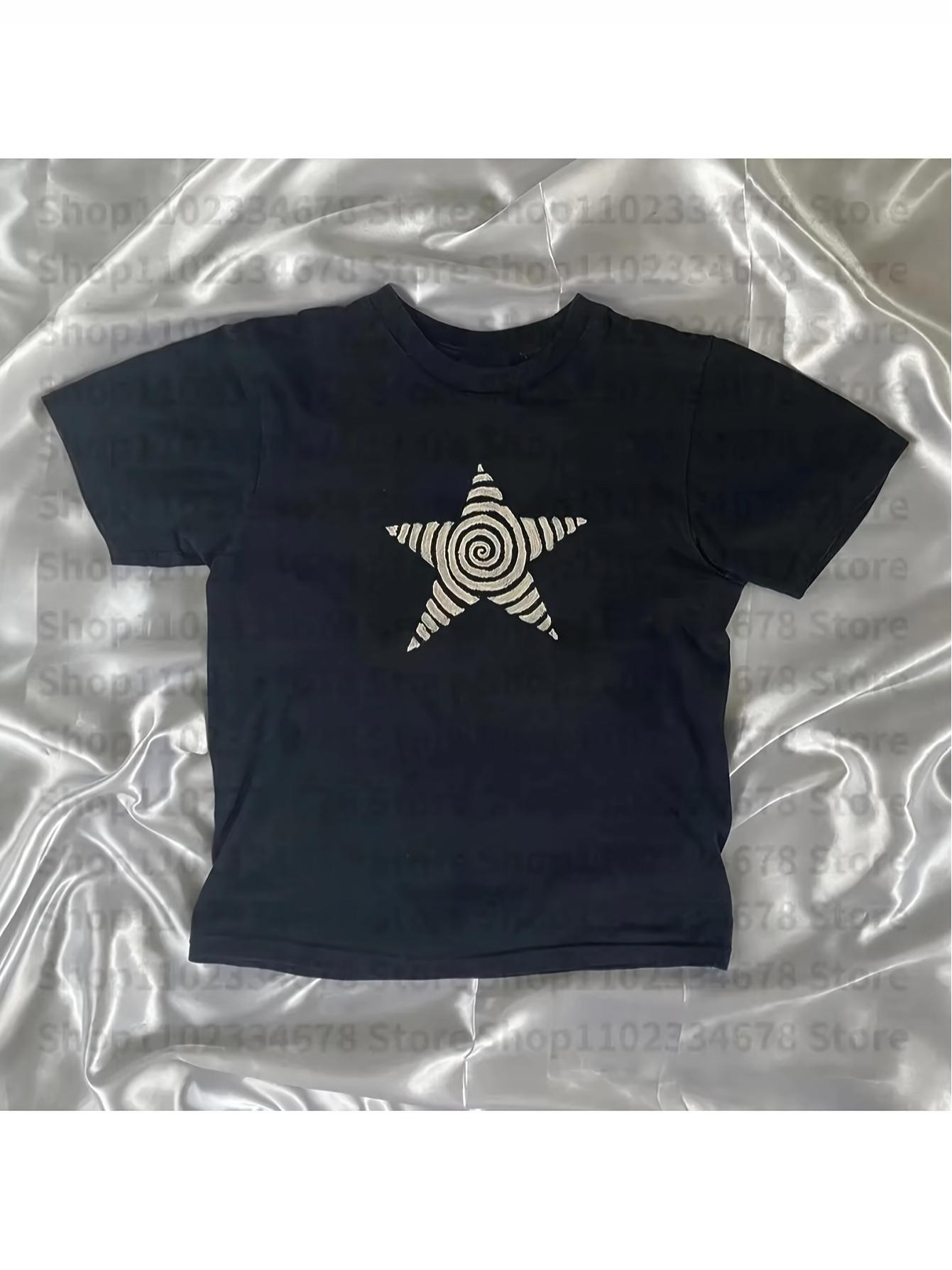 Women s 90s Y2K Punk Gothic Style T-Shirt- Pattern T-shirt XS