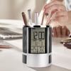 Fashionable Multifunctional Metal Pen Holder Clock with Perpetual Calendar