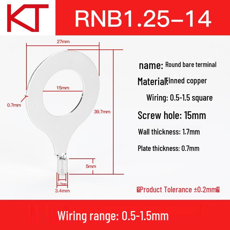 Kaisheng RNB1.25 Round Bare Crimp Terminal Block, 3-14 Gauge Options