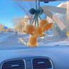 Car Rear Mirror Bellflower Hanging Ornament for Women Girl Knitted Pendant for Backpacks Key Chains Car Interior Decor