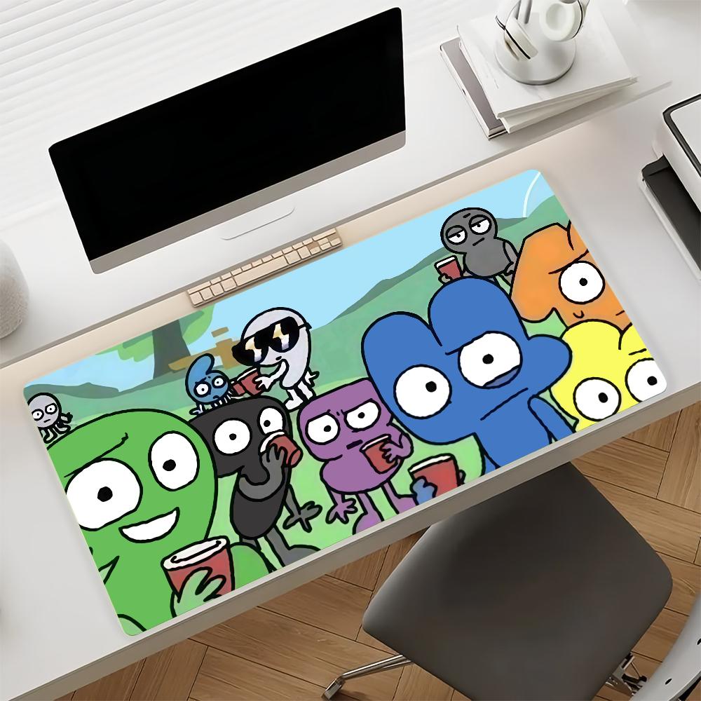 Tappetino per Mouse Carino Cartone Animato B-BFDI Bordo in Gomma Antiscivolo Bloccato Spesso Tappetino da Scrivania per Laptop da Gioco