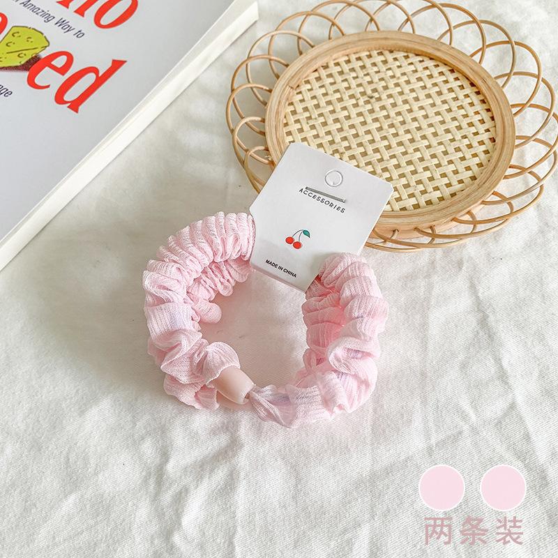 2Pcs Women Elastic Hair Bands Rubber Band Hair Ties for Girls Children Colorful Nylon Scrunchies Headband Kids Hair Accessories