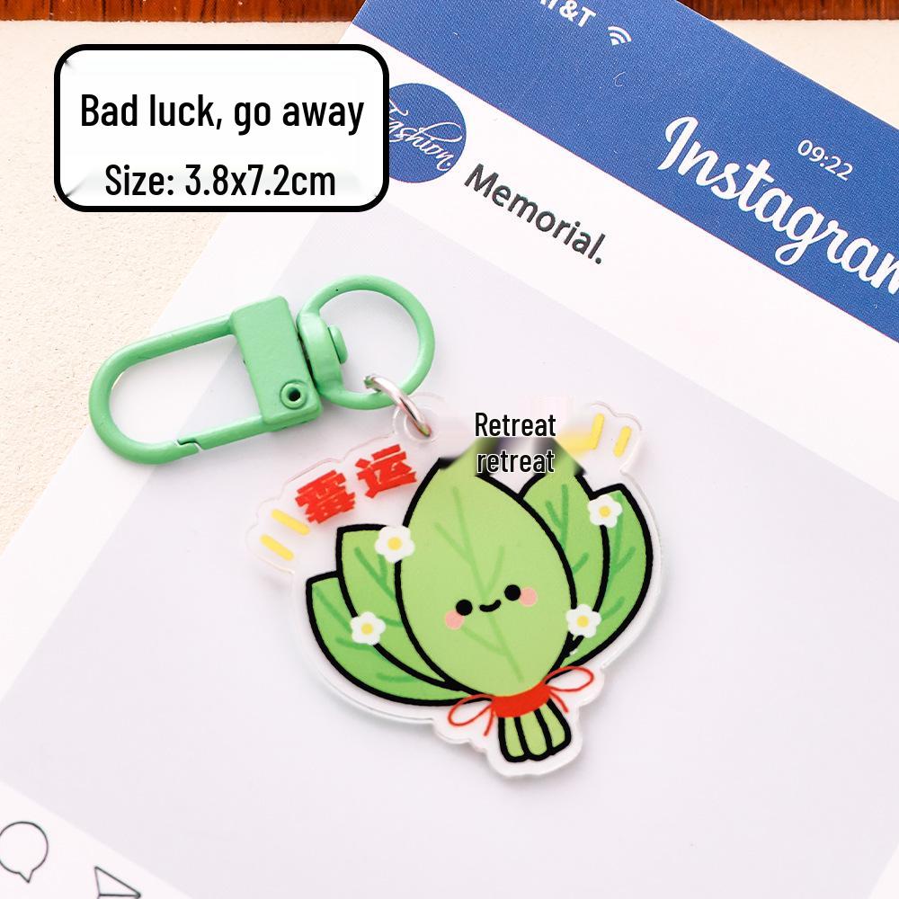 Yuzu Leaf Acrylic Keychain Charm - Cute De-Hexing Gift