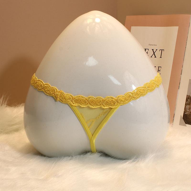 

Женские сексуальные кружевные стринги с низкой посадкой - Сетчатые дышащие однотонные XL жёлтый