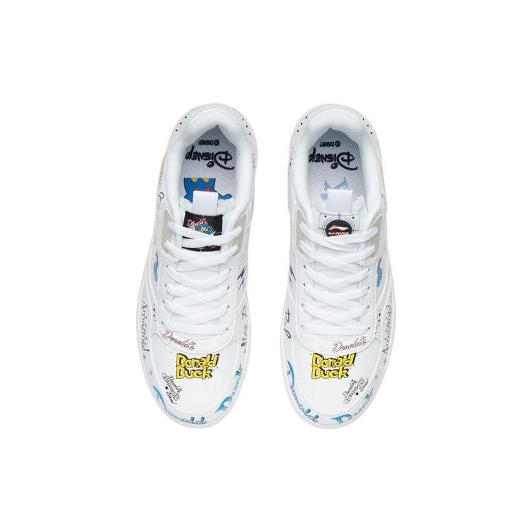 Li Ning Disney Collaboration Series Lightweight Breathable Non-Slip Durable Low-Top Skate Shoes Men Sneakers White AGCR203-3