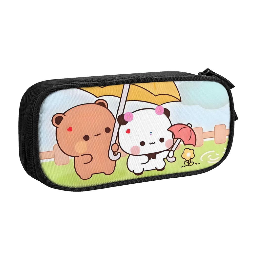 Bear Cartoon Peach And Goma Cute Pencil Case Boy Girl Large Capacity Anime Panda Bubu Dudu Pencil Pouch Students Stationery