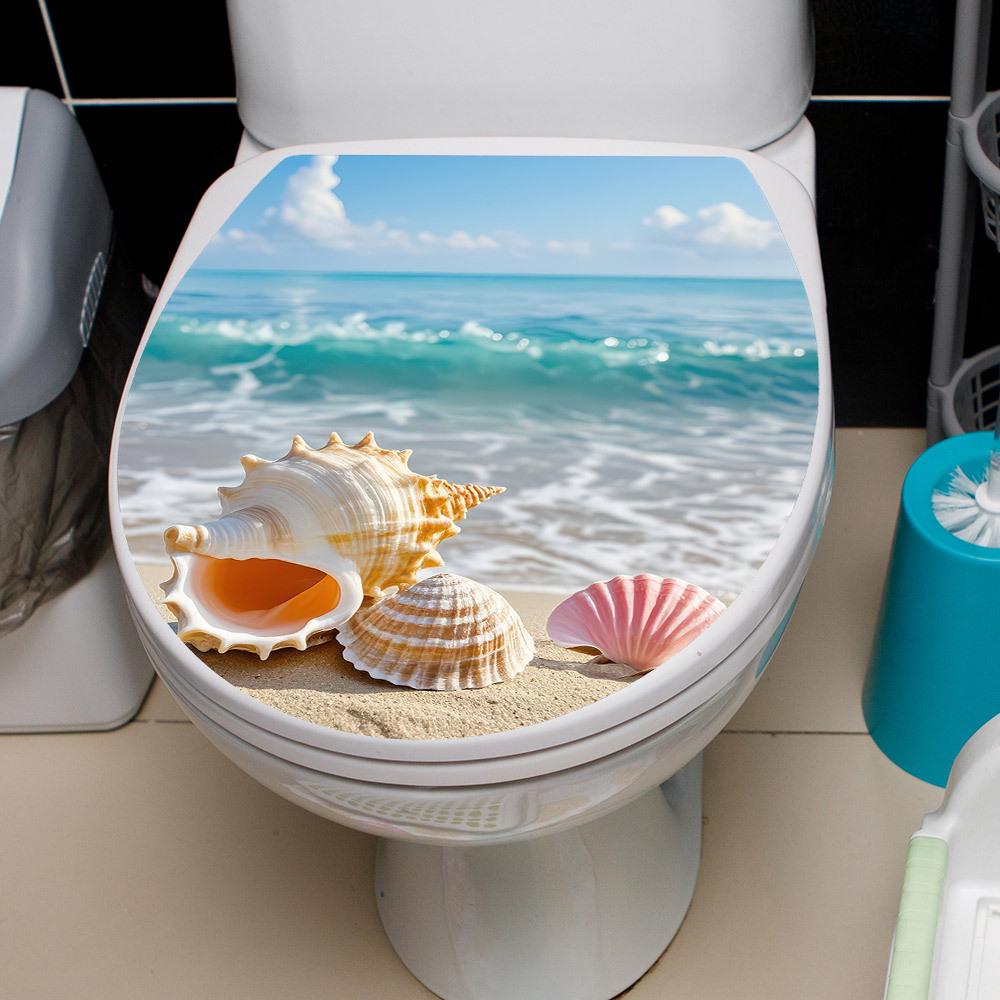 Shangyi Wasserdichter PVC Strand Muschel Abnehmbarer Toilettenaufkleber