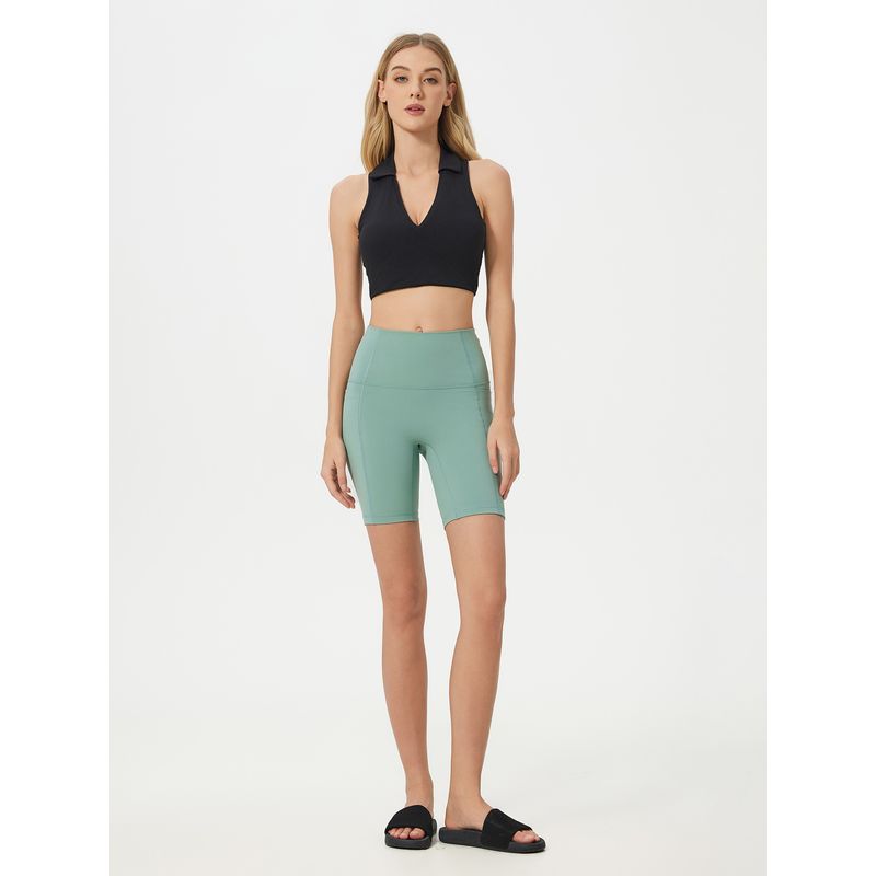 Lu Same Sports Shorts Women's High Waist Hip Lifting and Belly Contracting Side Pocket Nude Feel Shaping No T-Line Yoga Shorts