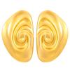 Vintage Titanium Steel Geometric Earrings: European & American Retro Style, Smooth Irregular Pleated Design