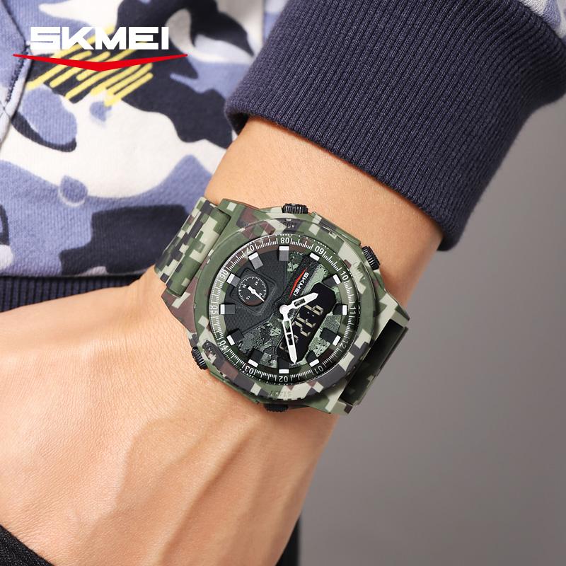 SKMEI 2355 Fashion Sport Digital Wristwatch 3Time Chronograph Outdoor Waterproof Electronic Clock Electronic Watch For Man