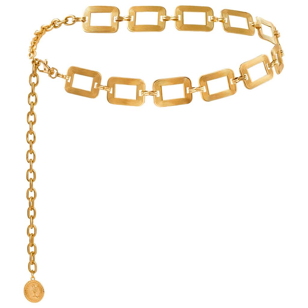 Atmospheric Metal Pendant Waist Chain - Women's Trendy Fashion Body Belt Accessory.