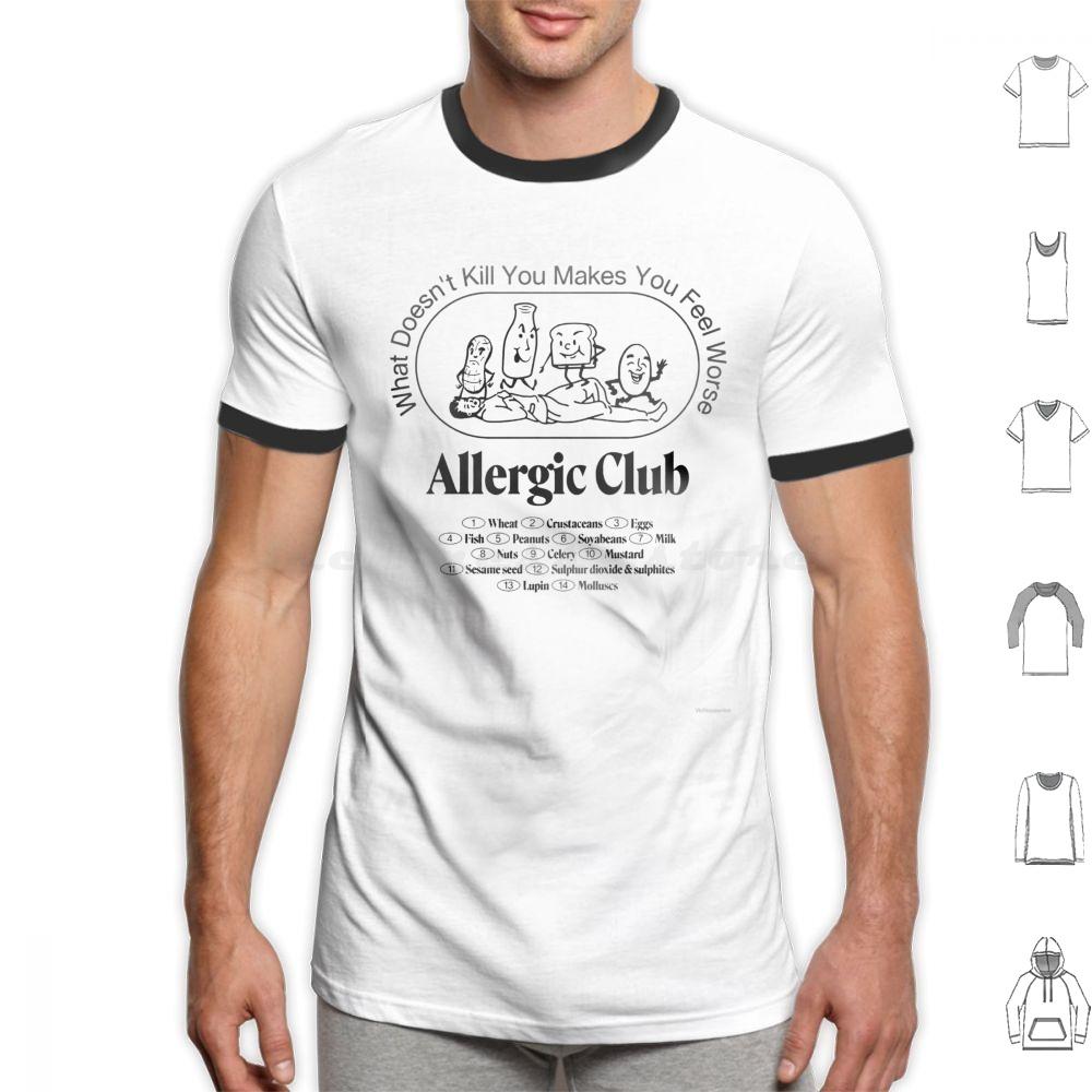 Allergie Club T-Shirt Baumwolle Herren Damen DIY Druck Allergisch Allergien Lustig Soziale Distanzierung Allergiebewusstsein Asthma 19 Nicht