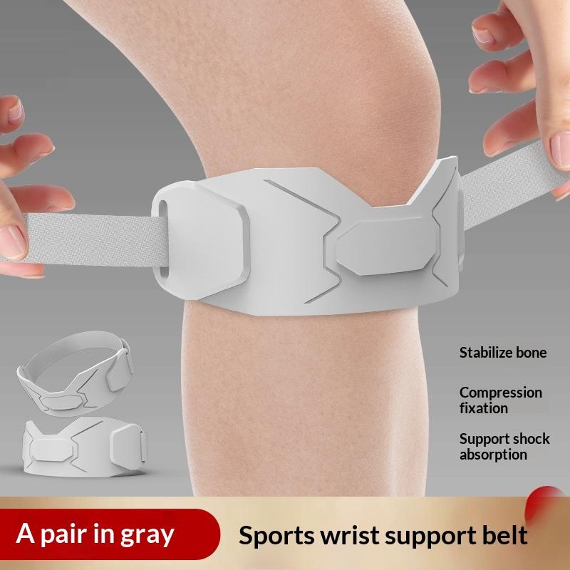 

2Pcs Patellar Tendon Support Strap Adjustable Silicone Knee Brace For Pain Relief Non-Slip Band For Jumpers Knee сірий колір