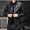 Autumn and winter new men's leather jacket slim youth trend leather jacket PU high-end leather jacket stand-up collar leather jacket men