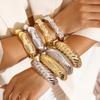 Geometric Irregular CCB Gold and Silver Bracelet, Hip Hop Exaggerated Jewelry Bracelet Set Female