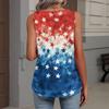 V-Neck Tank Top Women Print Tank Tee Casual Loose Fit Sleeveless Shirt
