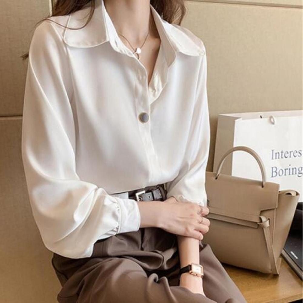 New Arrivals Open Run Women Classic Button Shirt Blouse