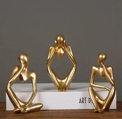 Nordic Home Decoration Abstract Thinker Statue Miniature Resin Sculpture Figurines Home Desktop Decoration Sculpture Ornaments
