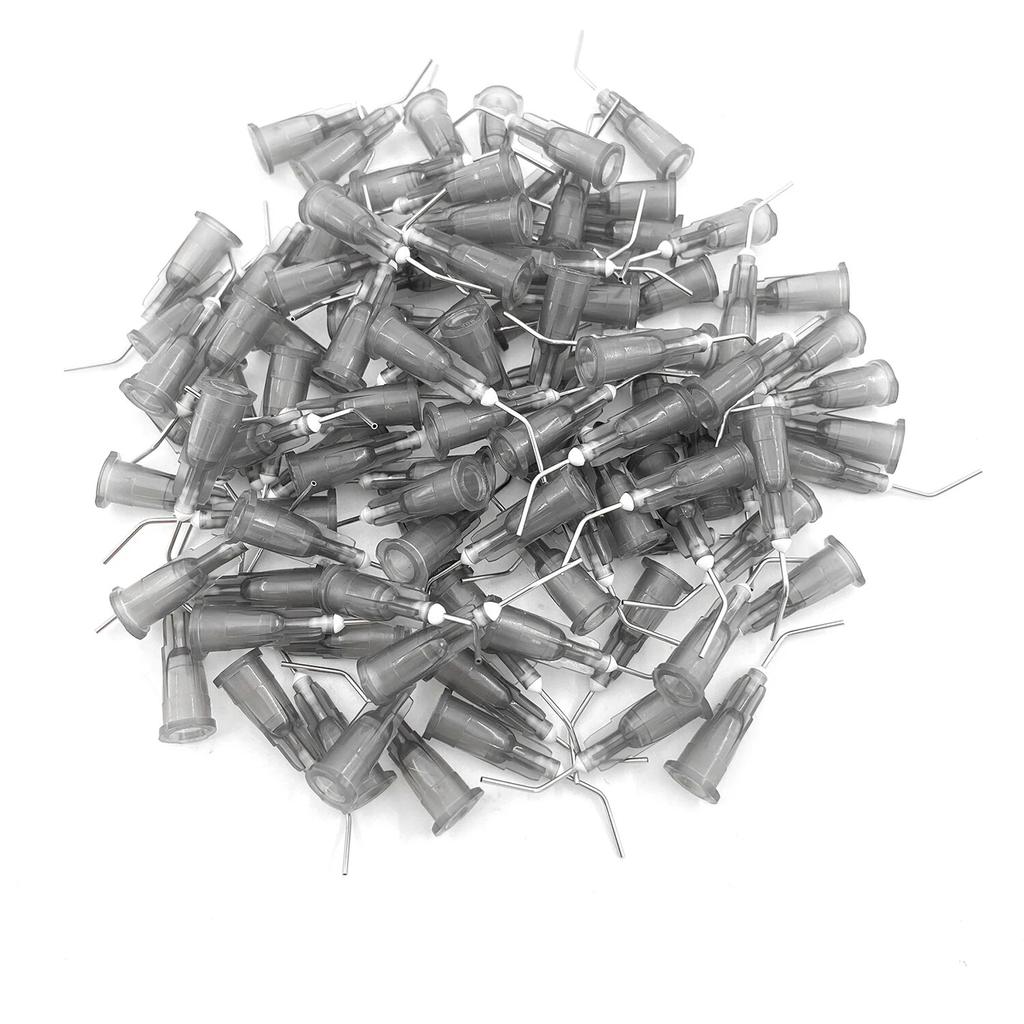 100Pcs/Lot Wellck Pre Bent Dispensing Dental Tip Etchant Resin Flow Composite Needle Tip Dentistry Dental Endoneedles