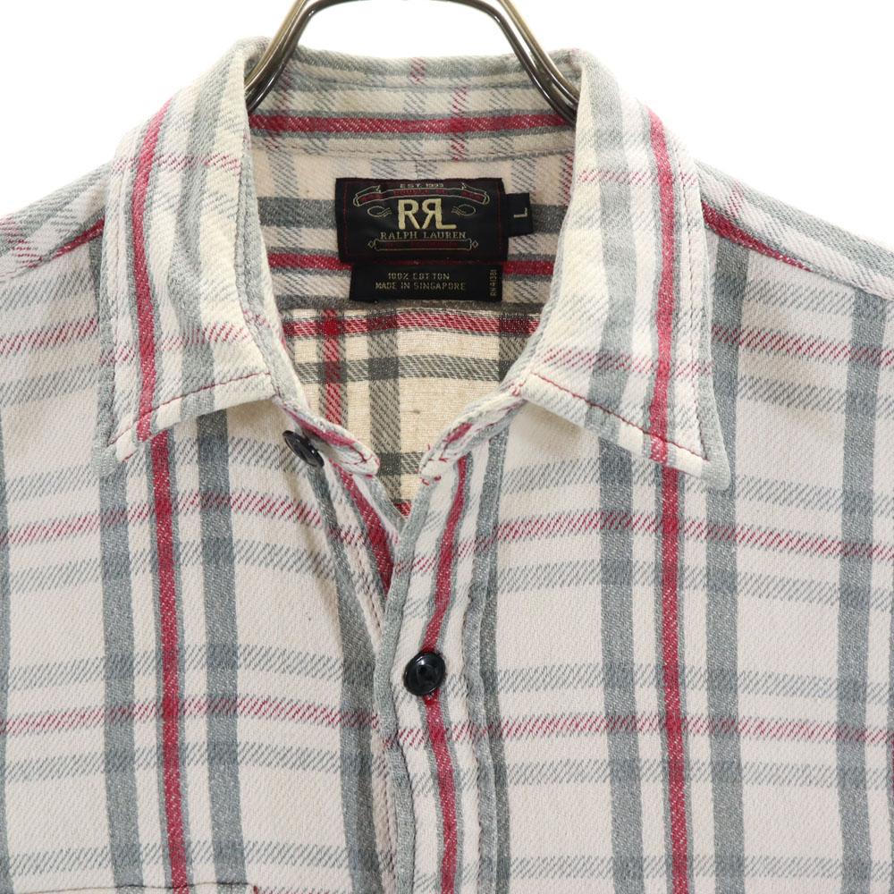 RRL 90s Initial tag Red 3 stars Old Check Pattern Long sleeve shirt Men's Used