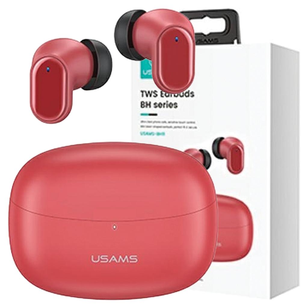 Usams Słuchawki Bluetooth 5.1 Tws Bhseries Bezprzewodowe Czerwony/Red Bhubh03
