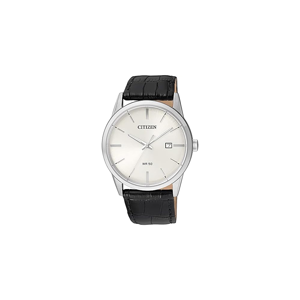 Citizen Men s Quartz Watch Stainless Steel Leather Band Casual Black Model BI5000-01A