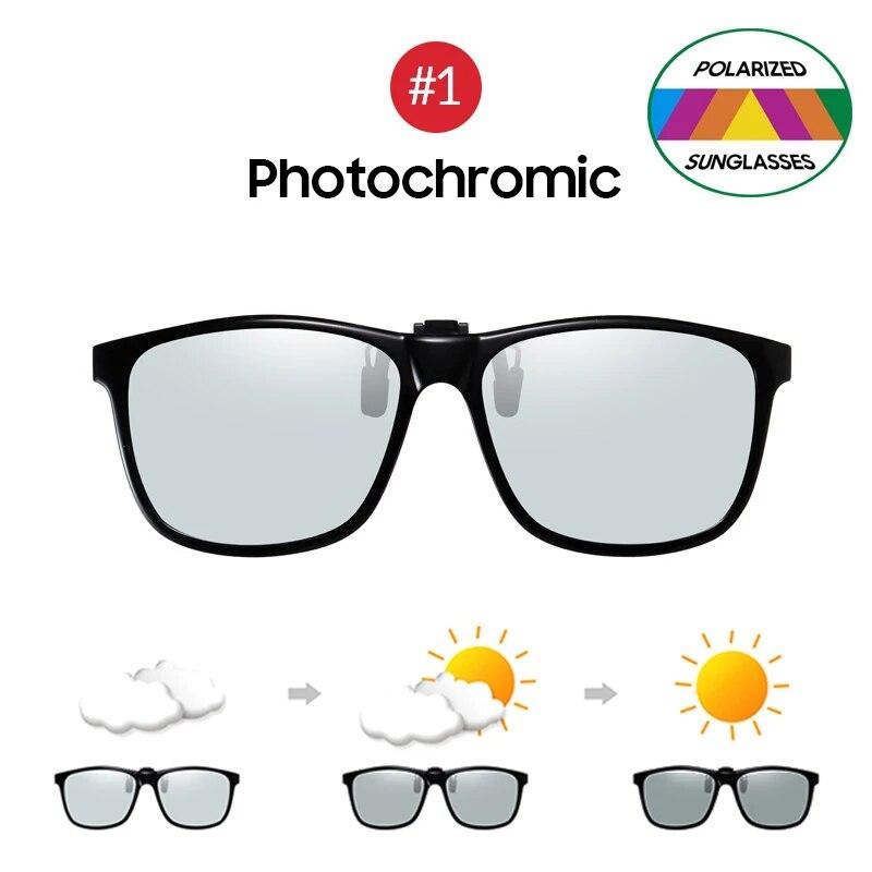 

Поляризованные солнцезащитные очки Pilot с откидной клипсой, мужские фотохромные поляризационные женские солнцезащитные очки, меняющие цвет, ночное вождение