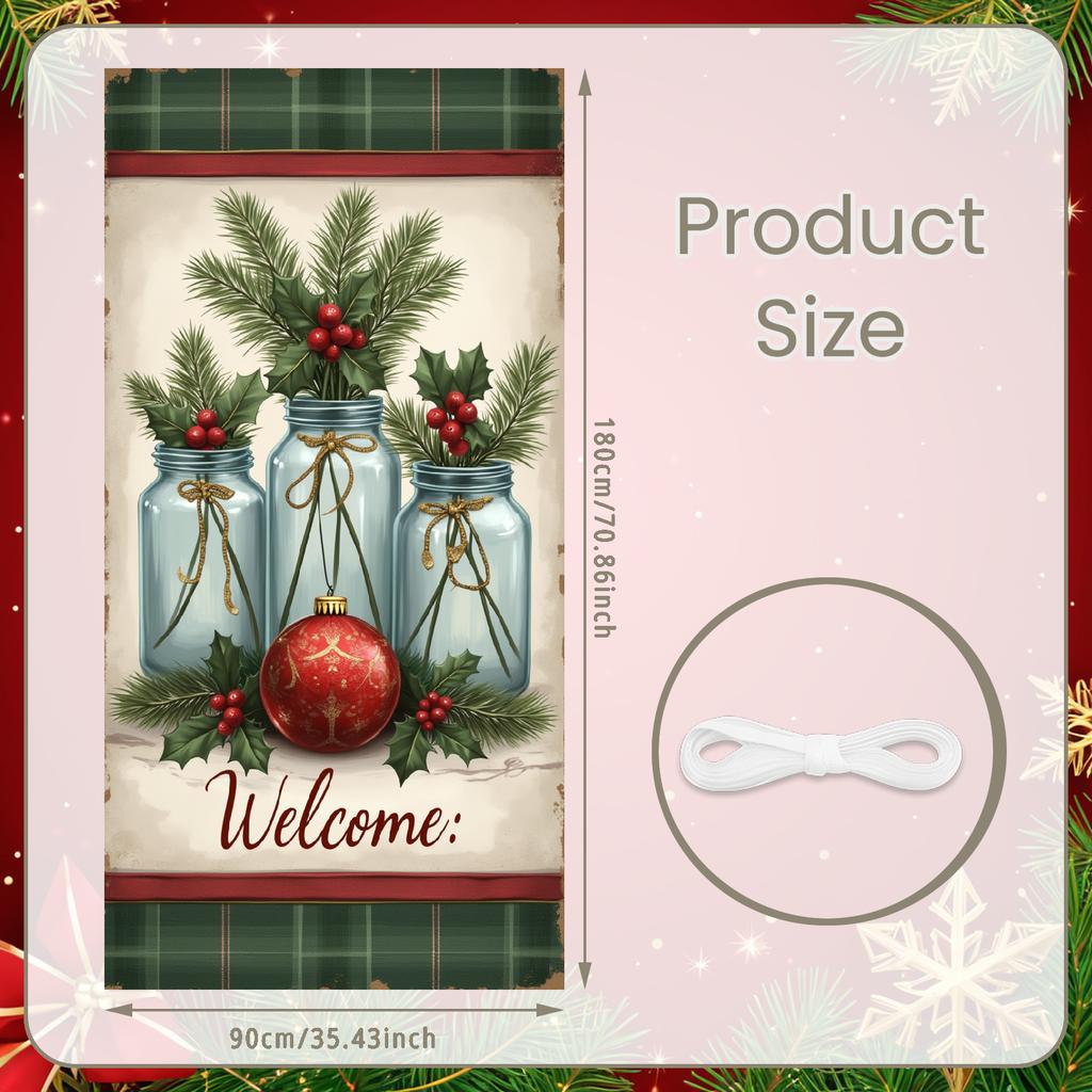 Holiday Decoration Gift Boxes Seasonal Banner Christmas Banner Cheerful Expression Santa Claus Banner For Family Gathering