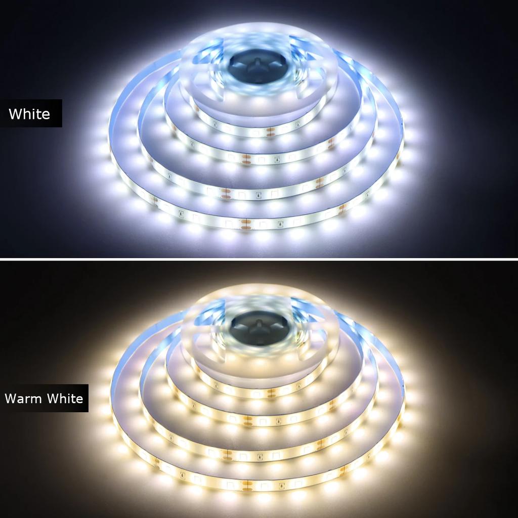12V Waterproof PIR Motion Sensor LED Strip Light Flexible Under Cabinet Lighting for Kitchen Wardrobe Bed Emergency Night Lamp
