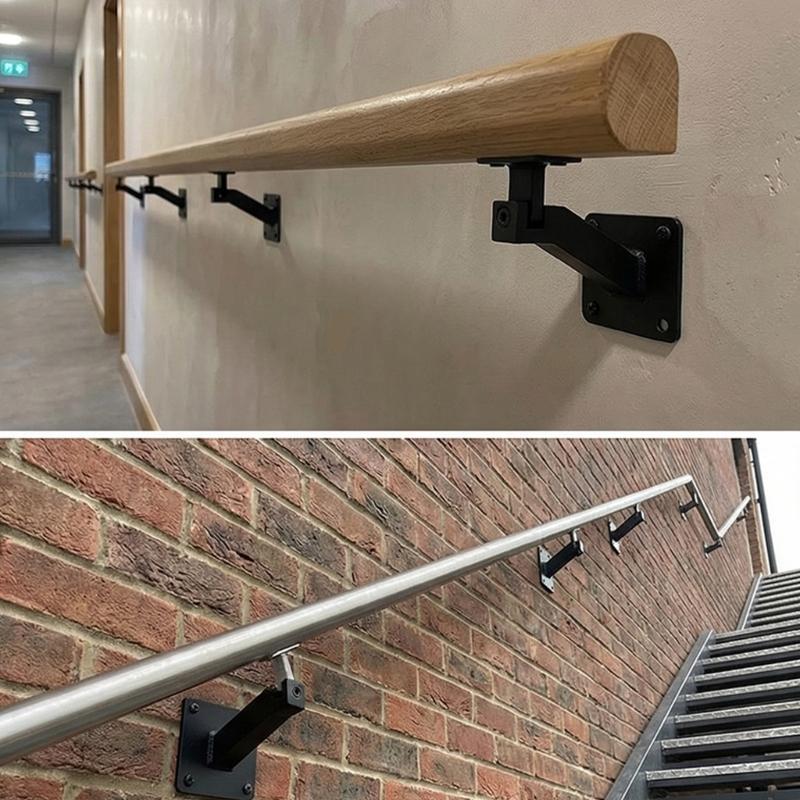 Verstellbare Edelstahl-Handlaufhalterung Wandmontierte Treppengeländerhalterungen für Treppen, Schlafzimmer, Flure Langlebig