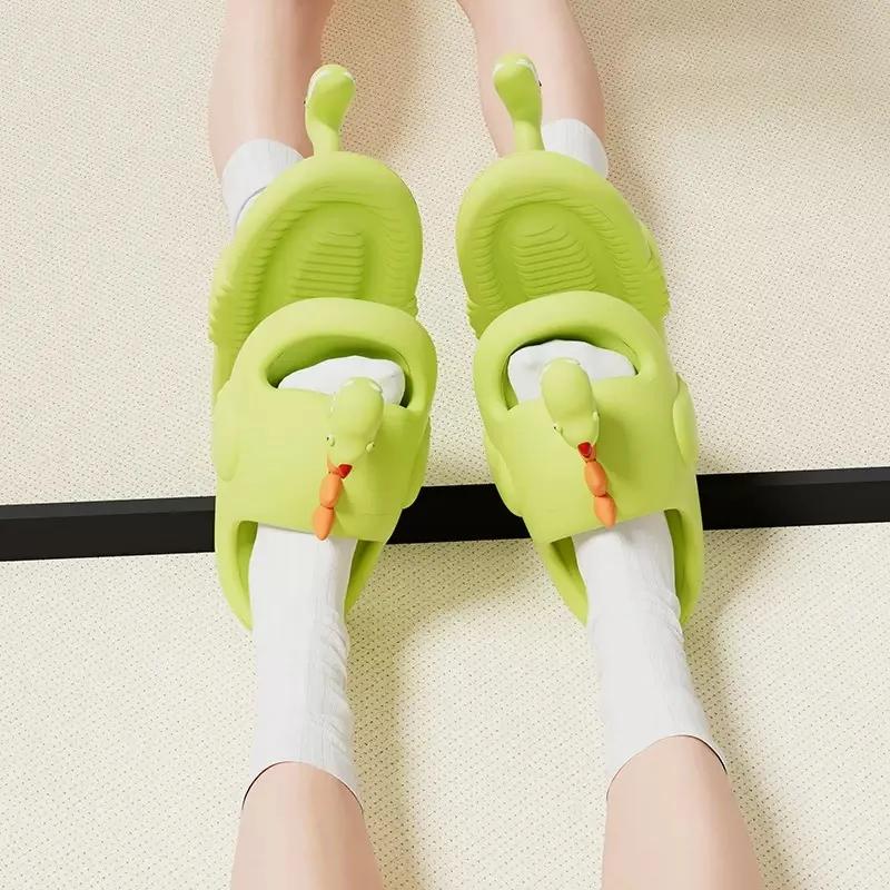 Funny Dinosaur Slippers Women Summer Shoes Casual Comfort Cartoon Slipper Sandals Ladies Home Slides EVA Flip Flops New 2024