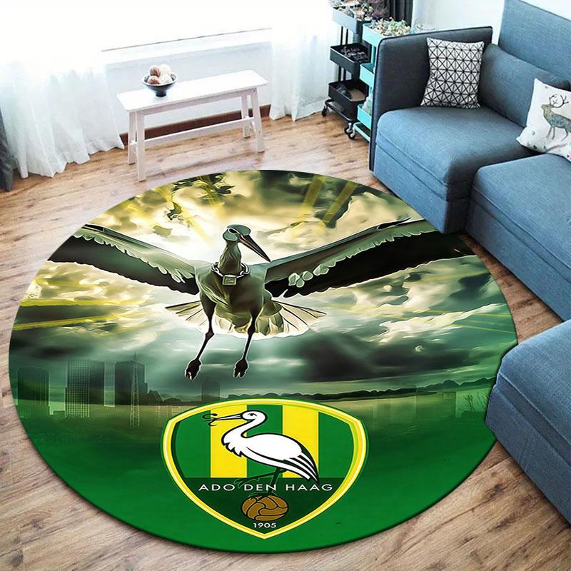 ADO Den Haag Round Area Rug,Carpet Rug for Living Room Bedroom Sofa Playroom Decor,Non-slip Floor Mat
