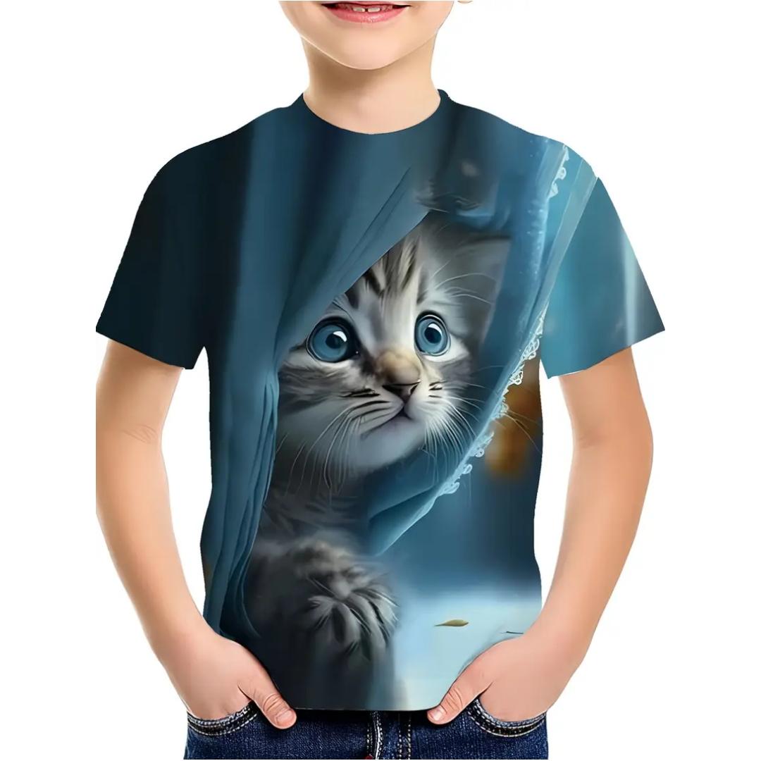 

Kids Clothes Boys T-Shirt Girls Breathable Fashion O-Neck Tops Summer 110