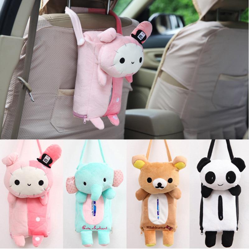 Car Home Use Cartoon Tissue Box Lovely Cartoon Plush Tissue Holder