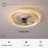 Modern Minimalist LED Crystal Ceiling Fan with 360° Rotation for Bedroom and Study