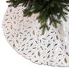 White Plush & Gold Sequin Christmas Tree Skirt 90/122cm