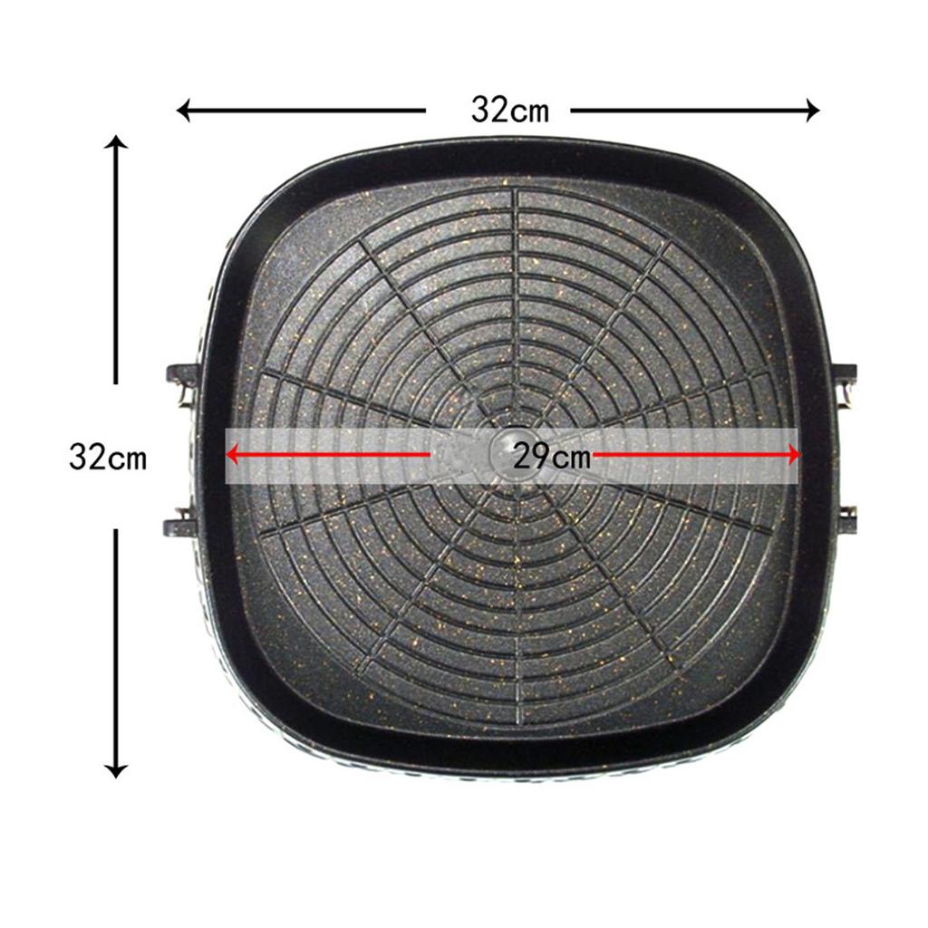 Korean Grilling Pan Portable Multiuse Durable Non-stick Barbecue Tray for Home Barbecue Restaurant Yard Outdoor Camping Travel